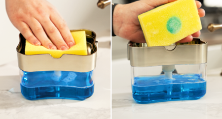2-in-1 Kitchen Soap Dispenser With Sponge