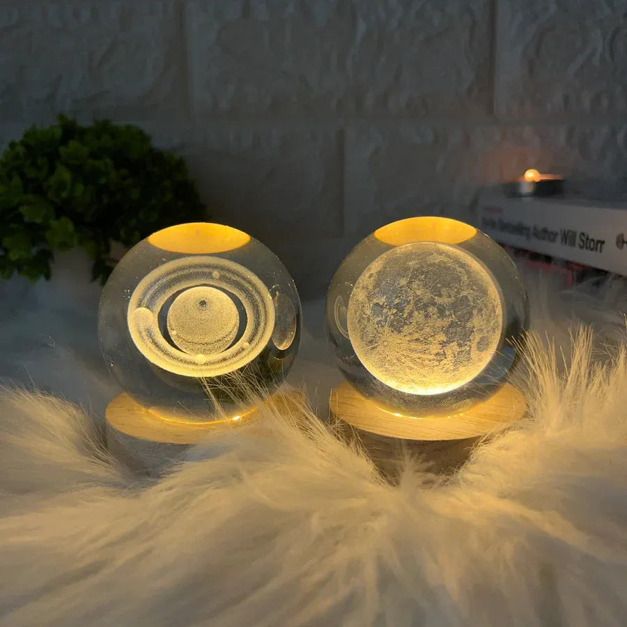 USB LED Galaxy Crystal Ball Lamp